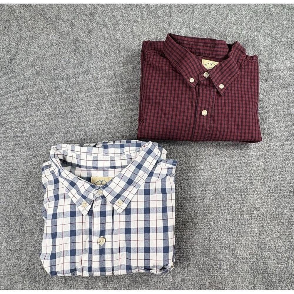 Y2K Blue Mountain Shirt Lot of‎ 2 Men 3XL Plaid Classic Button Down Minimalist